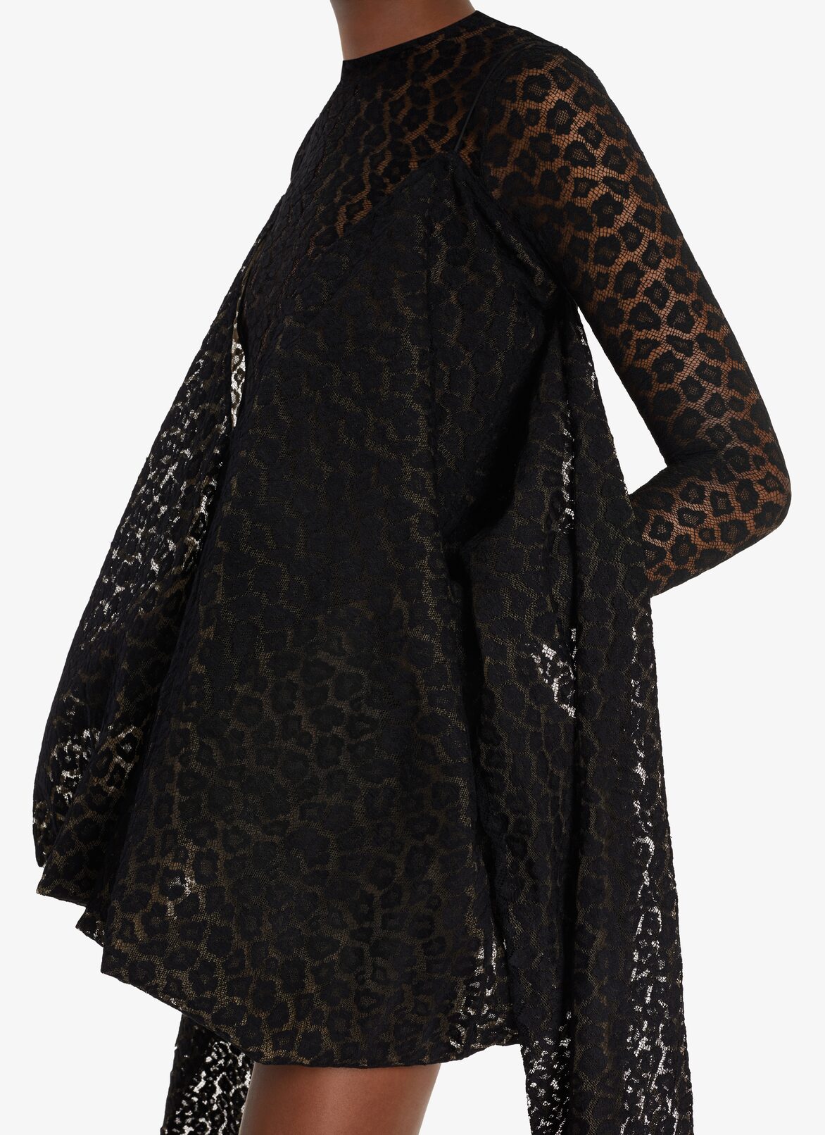 ドレープレースドレス ALAÏA ブラック ドレープレースドレス